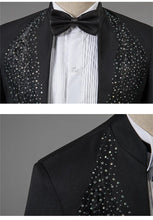 Load image into Gallery viewer, Men's Stand Collar Rhinestones Suit