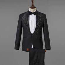 Load image into Gallery viewer, Men's Stand Collar Rhinestones Suit