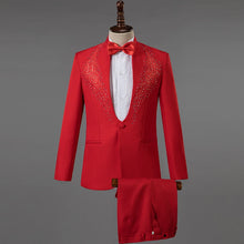 Load image into Gallery viewer, Men's Stand Collar Rhinestones Suit