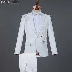 Embroidered Diamond Suit