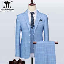 Load image into Gallery viewer, Jacket + Vest + Pants Plaid Three-piece