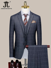 Load image into Gallery viewer, Plaid Suit 3 Pcs and 2 Pcs Set